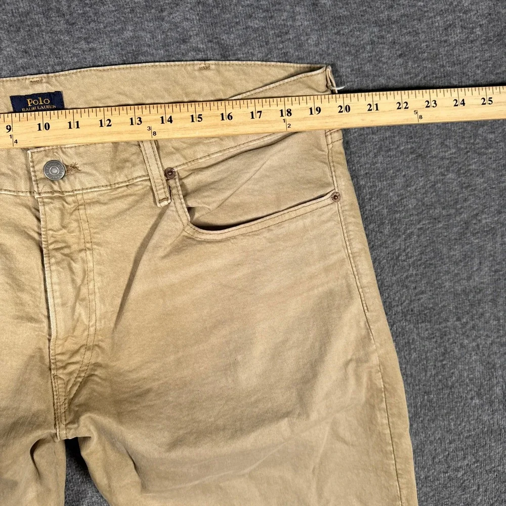 NWOT Polo Ralph Lauren Varick Slim Straight Jeans Mens 38x30 Beige Stretch Pants